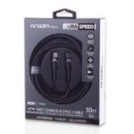 CABLE TIPO-C A TIPO-C 65W NYLON TRENZADO DURA SPEED ??10FT/3M