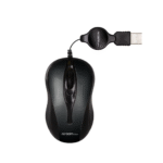 Ratón Óptico USB Retráctil 1000 DPI - Negro